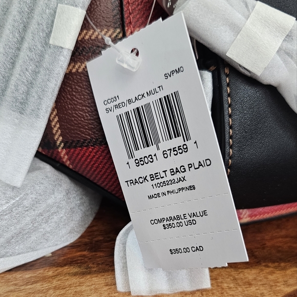 Coach Track Belt Bag With Tartan Plaid Print - Picture 5 of 6